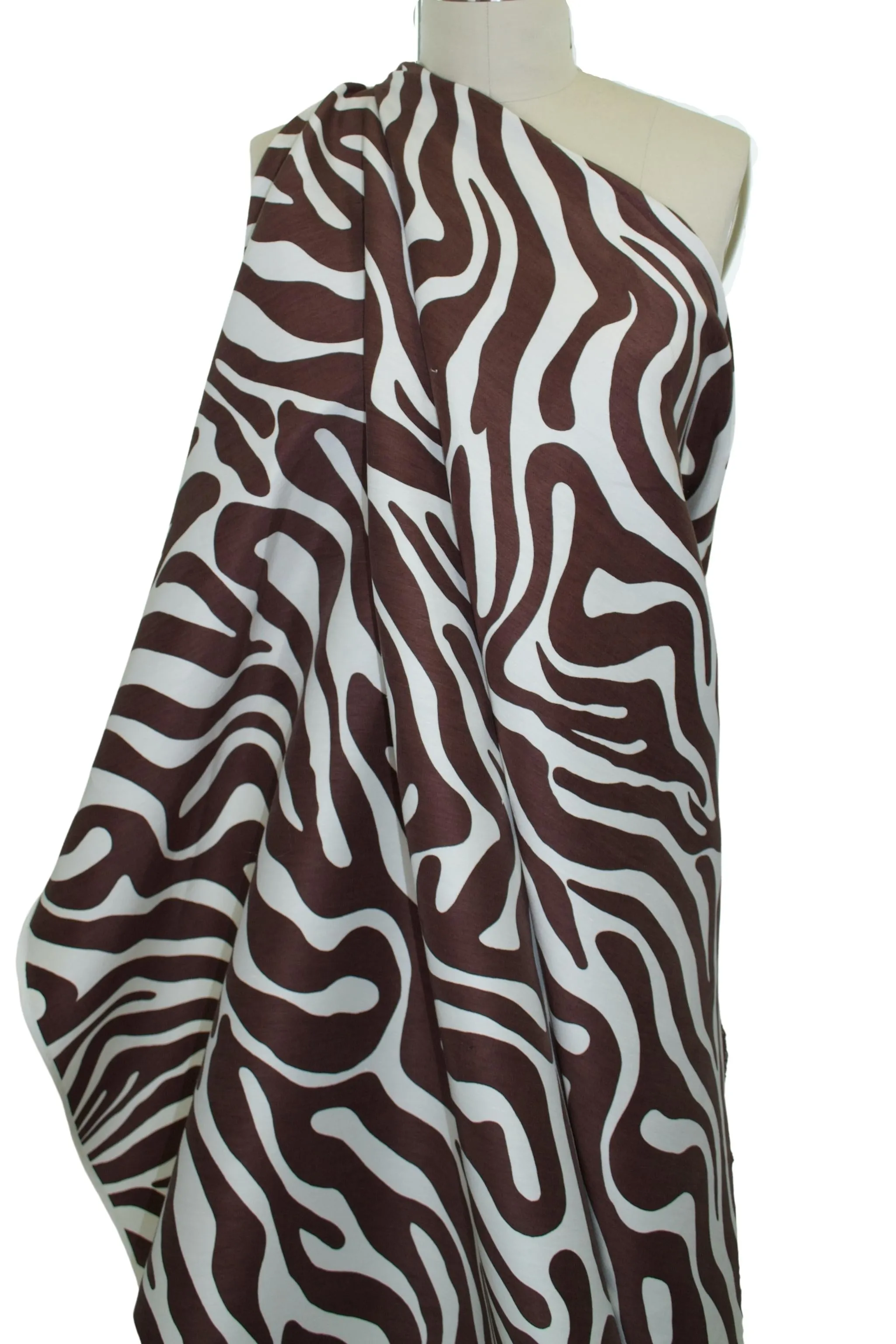 0scar de la Rent@ Animal Print Mikado - Brown/Ivory