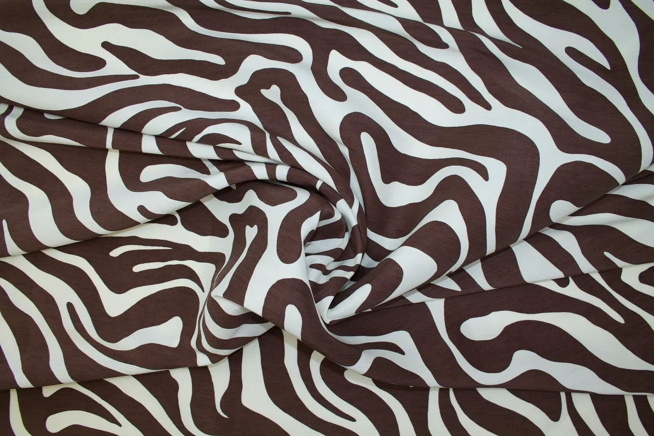 0scar de la Rent@ Animal Print Mikado - Brown/Ivory