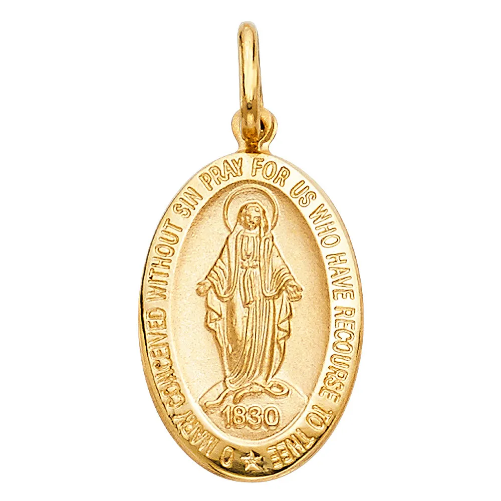 14K Gold 1830 Guadalupe Religious Pendant