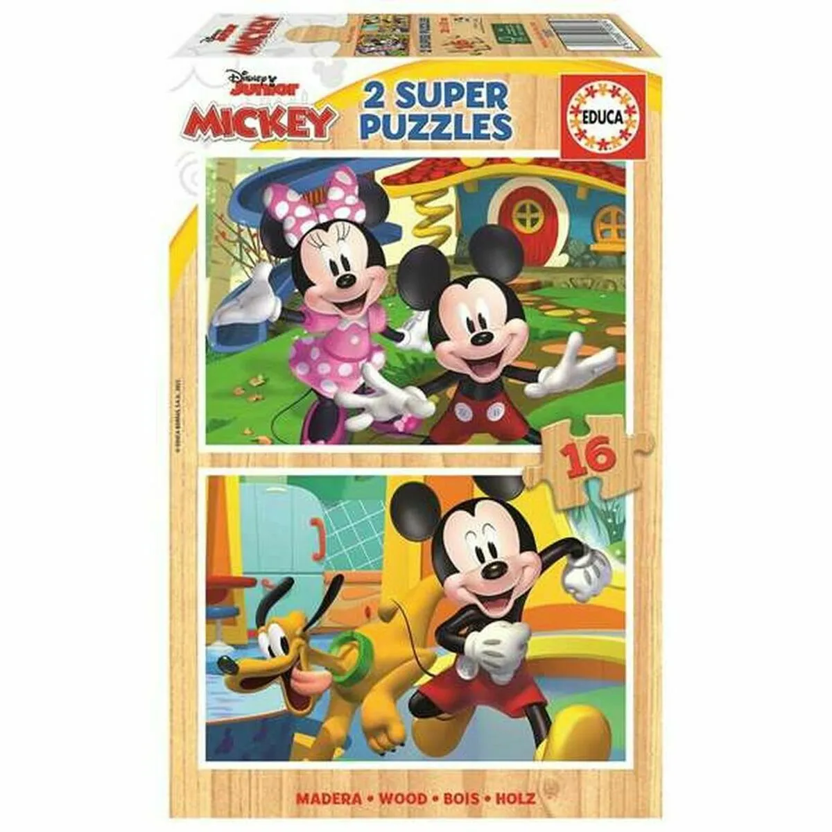 2-Puzzle Set Mickey Mouse 19287 16 Pieces 36 cm