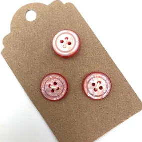 3/4" Pink Shimmer | Plastic Buttons | Set of 3