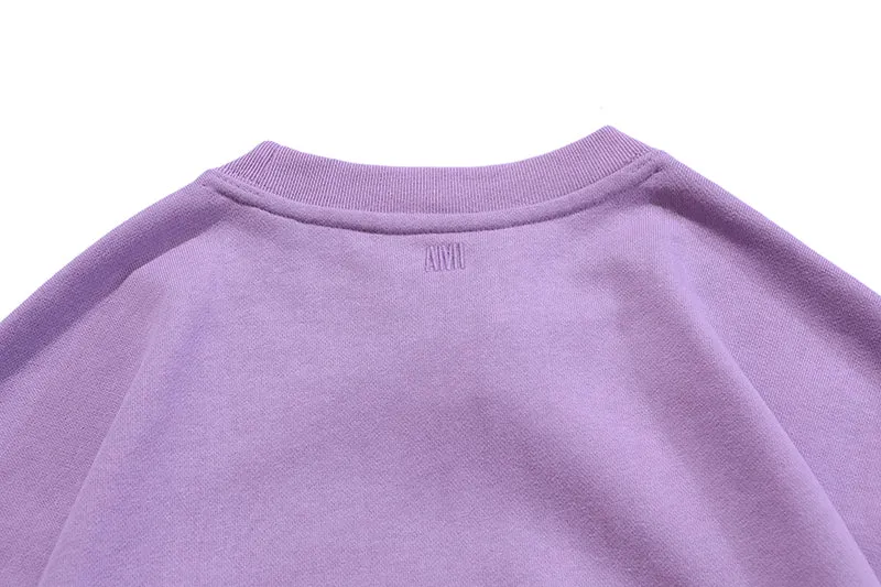 AMI Paris Ami de Coeur logo Crewneck - Purple