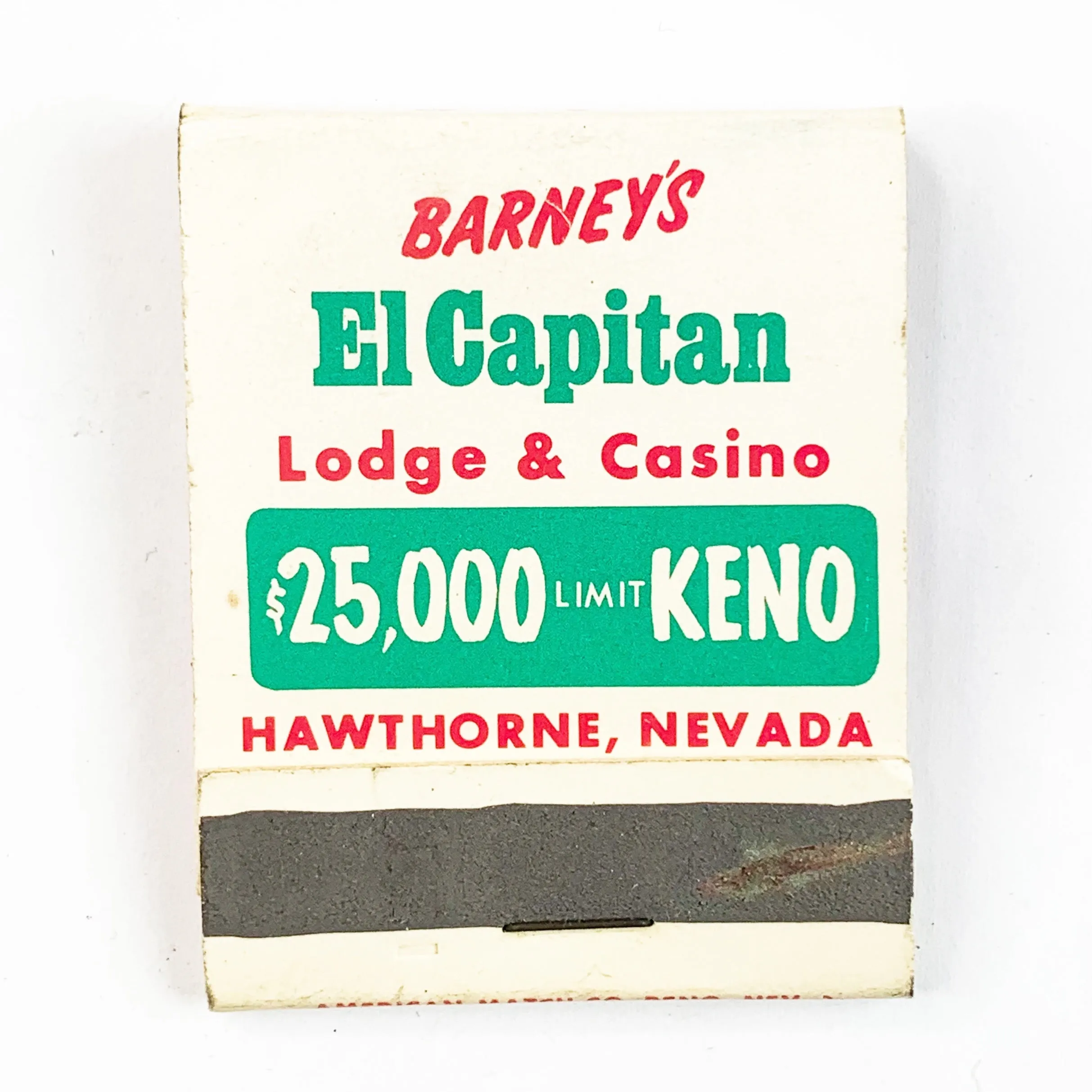 Barney's El Capitan Lodge Casino Hawthorne Nevada Matches