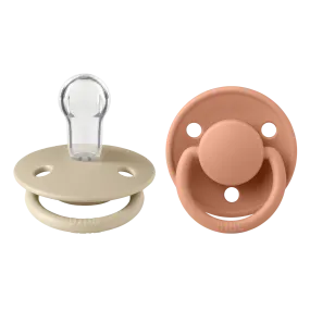 BIBS De Lux Silicone Pacifier 2 Pack - Vanilla/Peach