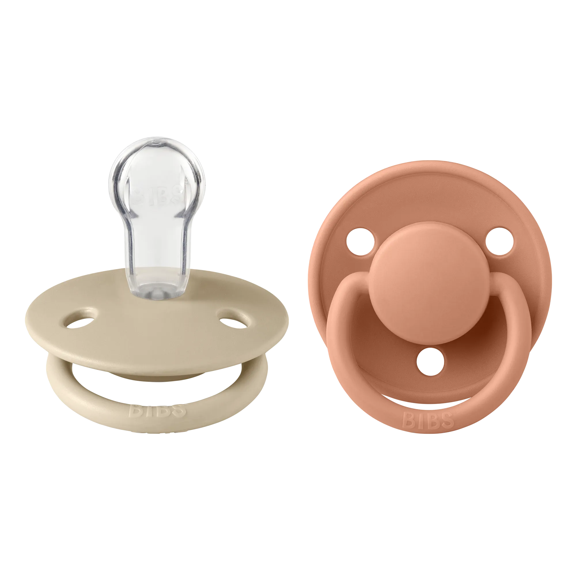 BIBS De Lux Silicone Pacifier 2 Pack - Vanilla/Peach