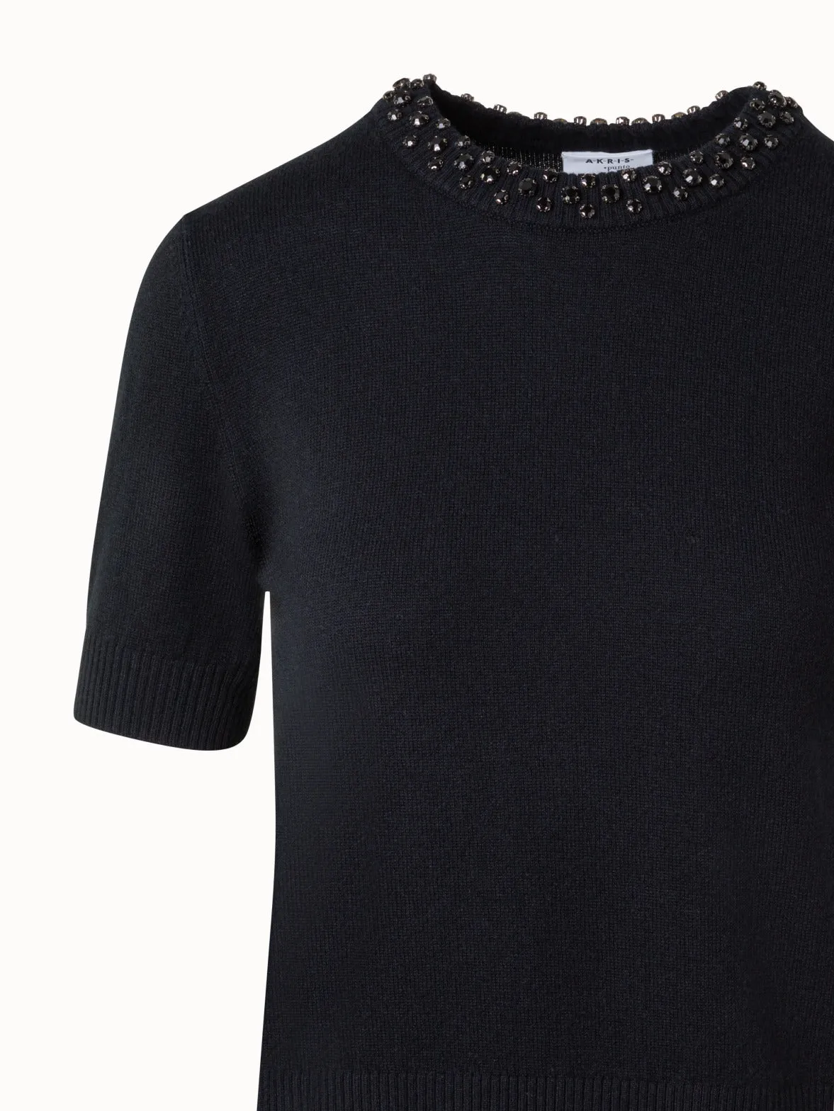 Studded Diamond Cashmere Knit Sweater