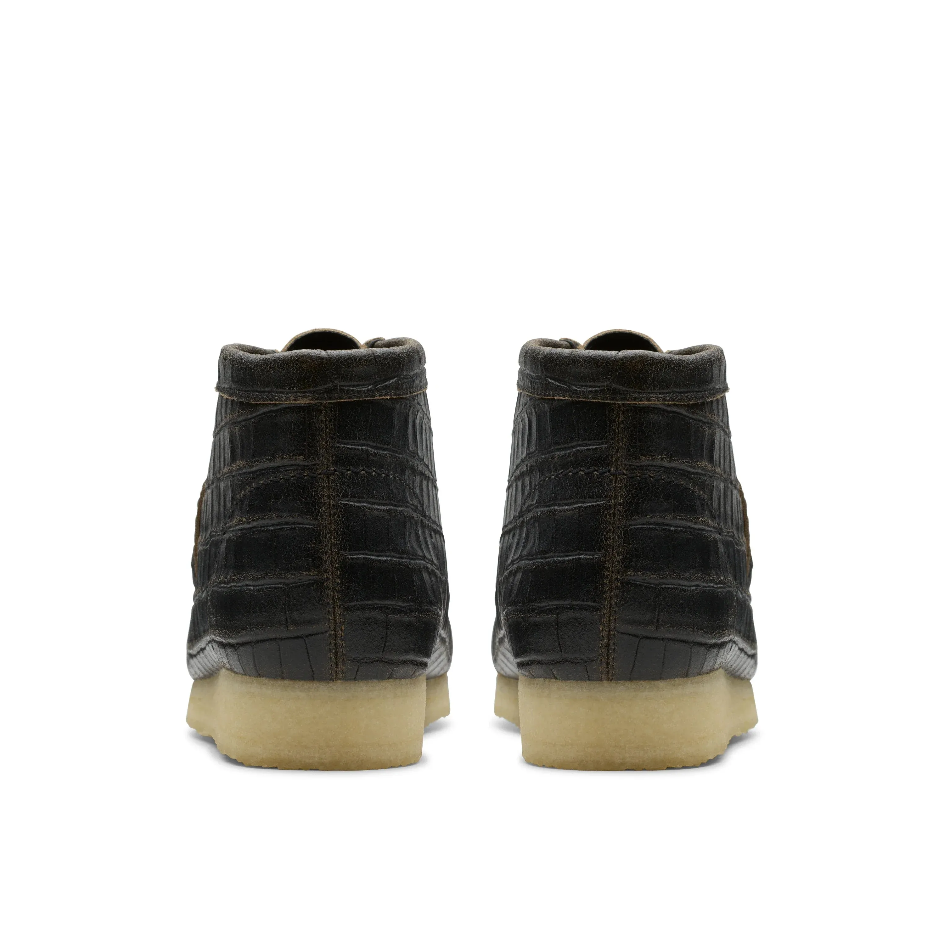 CLARKS | BOTAS HOMBRE | WALLABEE BOOT BLACK CROC DISTRESS | NEGRO