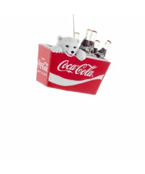 Coca-Cola Polar Bear Cub in a Cooler Ornament