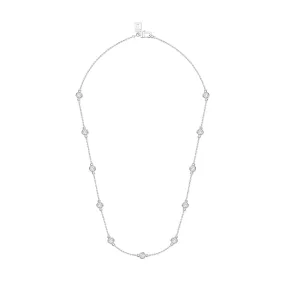 DAVIDOR Diamant Necklace GM, 18k White Gold with Brilliant Round Diamonds