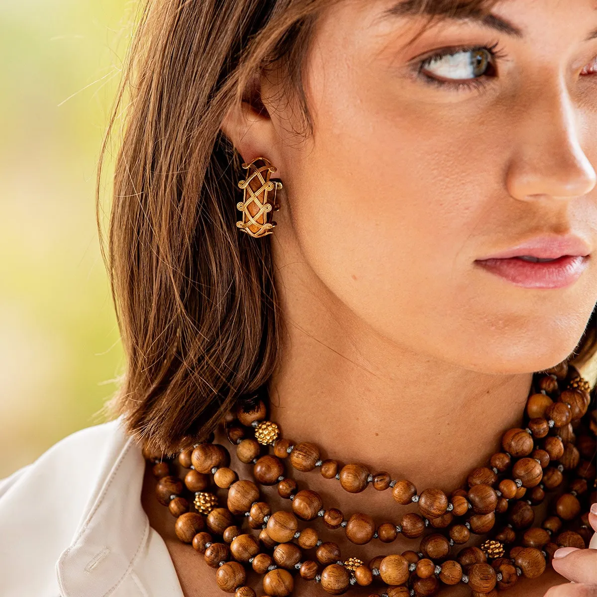 Earth Goddess Hoop Earrings - Teak