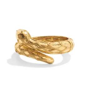 Earth Goddess Serpentina Hinged Bangle - Gold