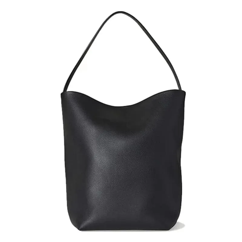 Genuine Leather Bucket Bag - High-Quality Cow Leather Shoulder Handbag