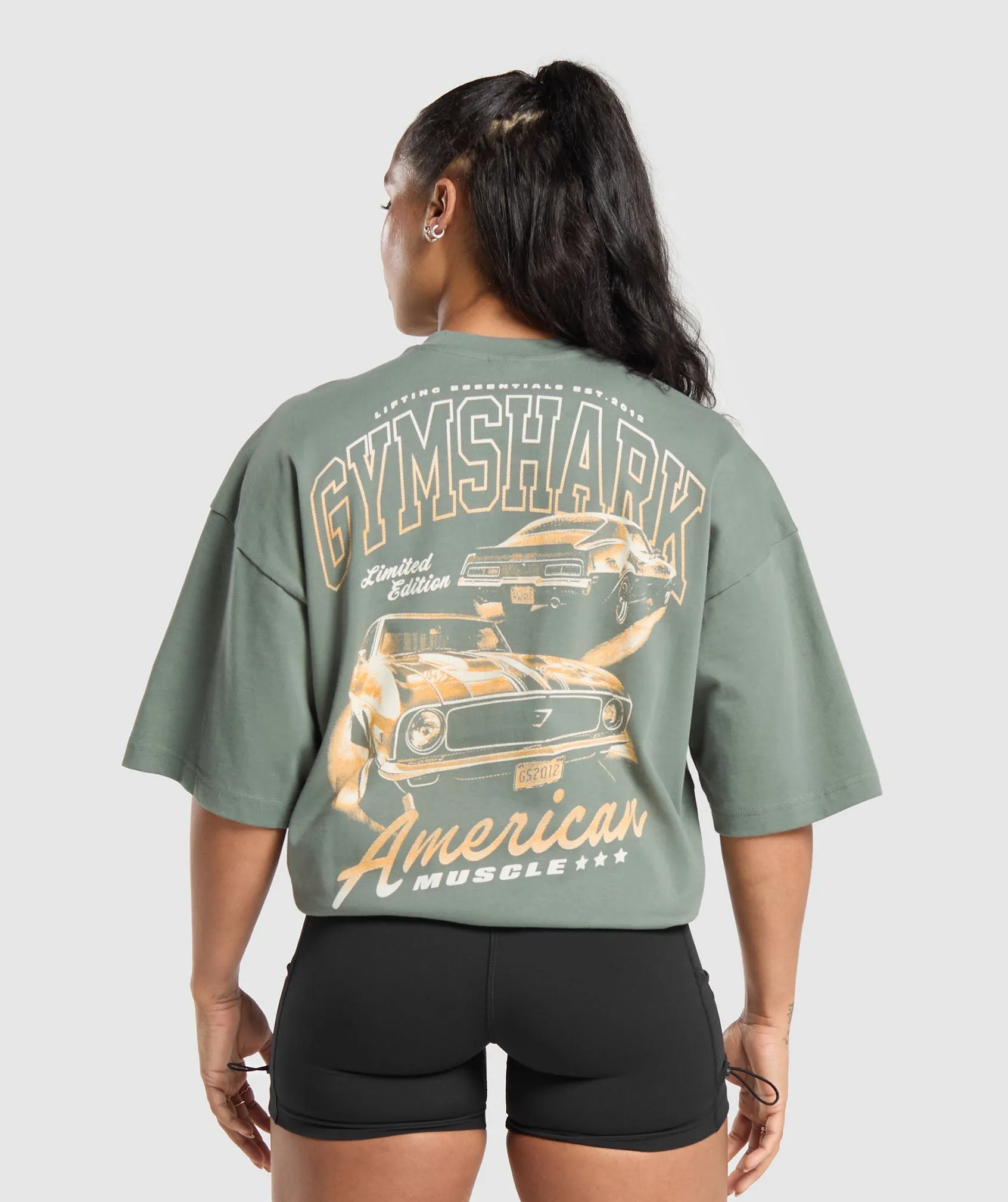 Oversized Unit Green Gymshark American Muscle T-Shirt - Enhanced Title