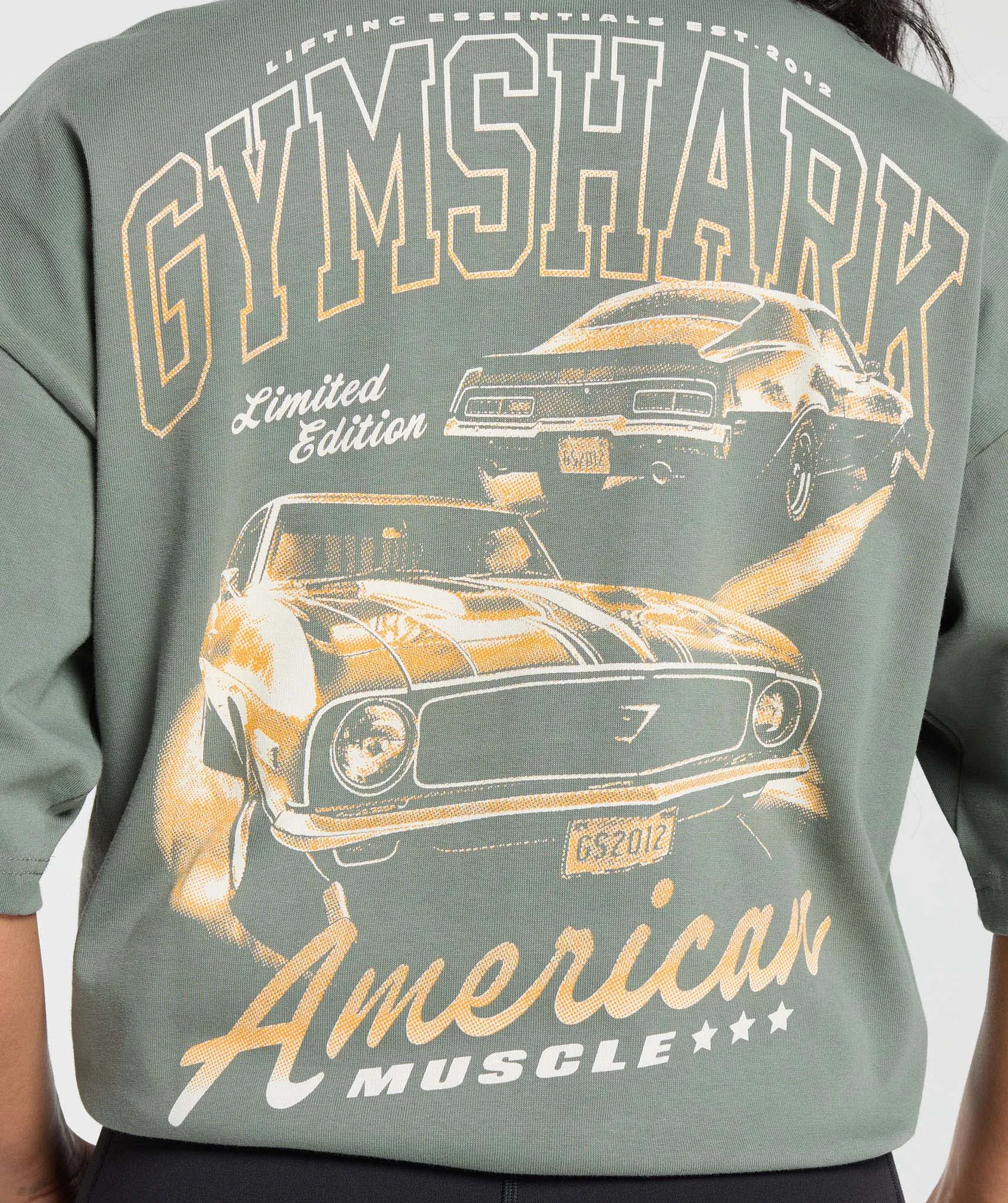 Oversized Unit Green Gymshark American Muscle T-Shirt - Enhanced Title