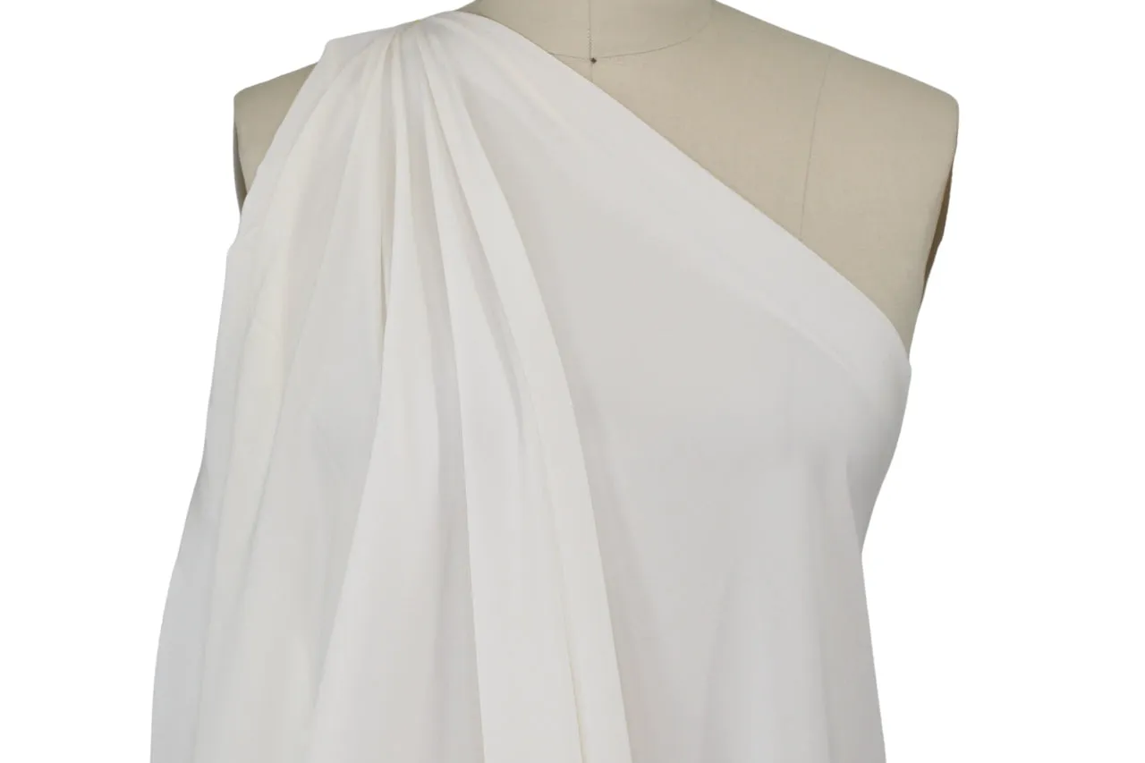 Italian Stretch Silk Crepe de Chine - Silk White