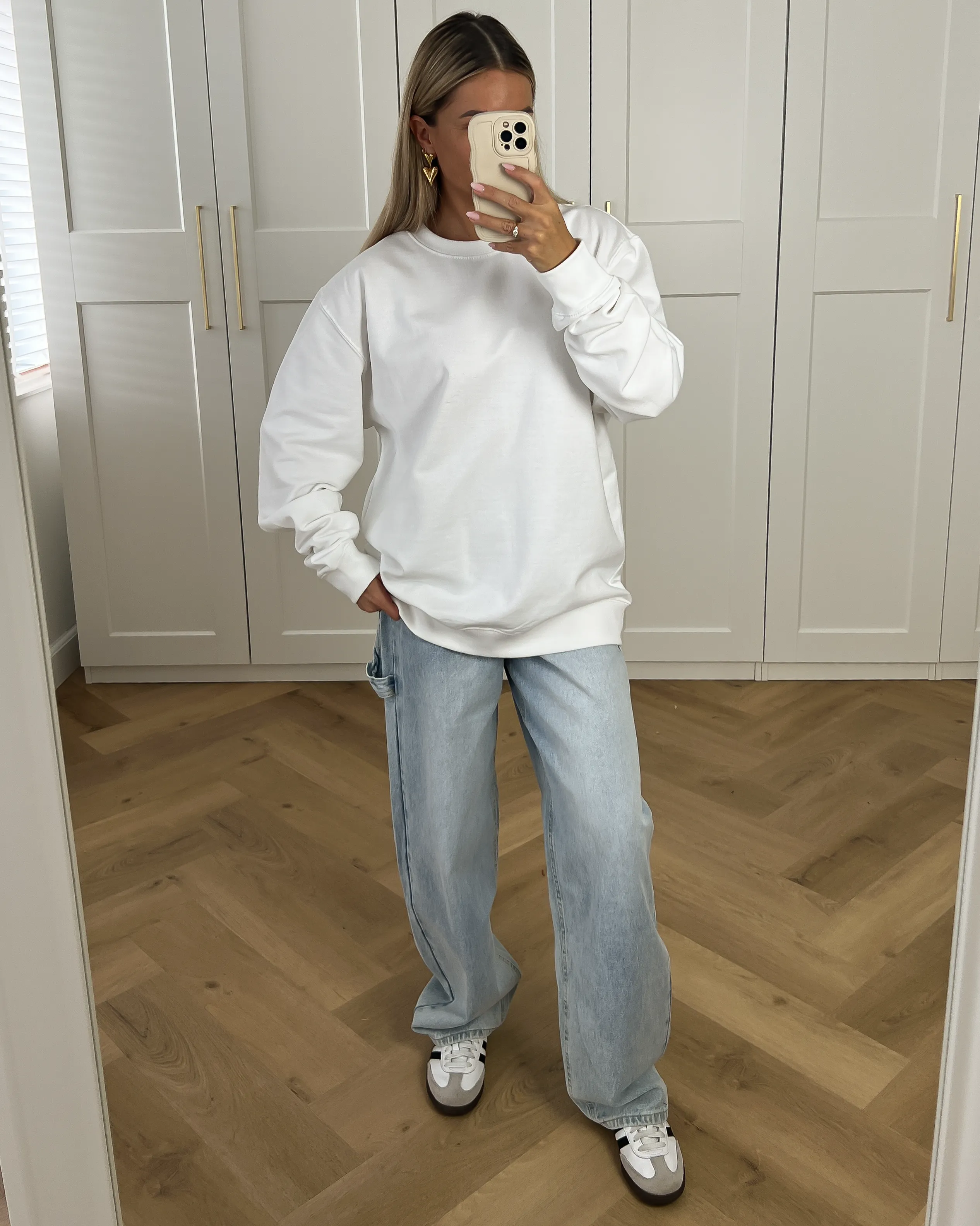 KENNY - Oversized Crewneck Sweatshirt in White