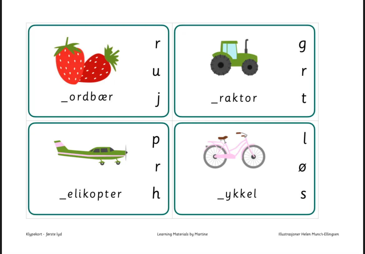 Klypekort - første lyd (bokmål og nynorsk)