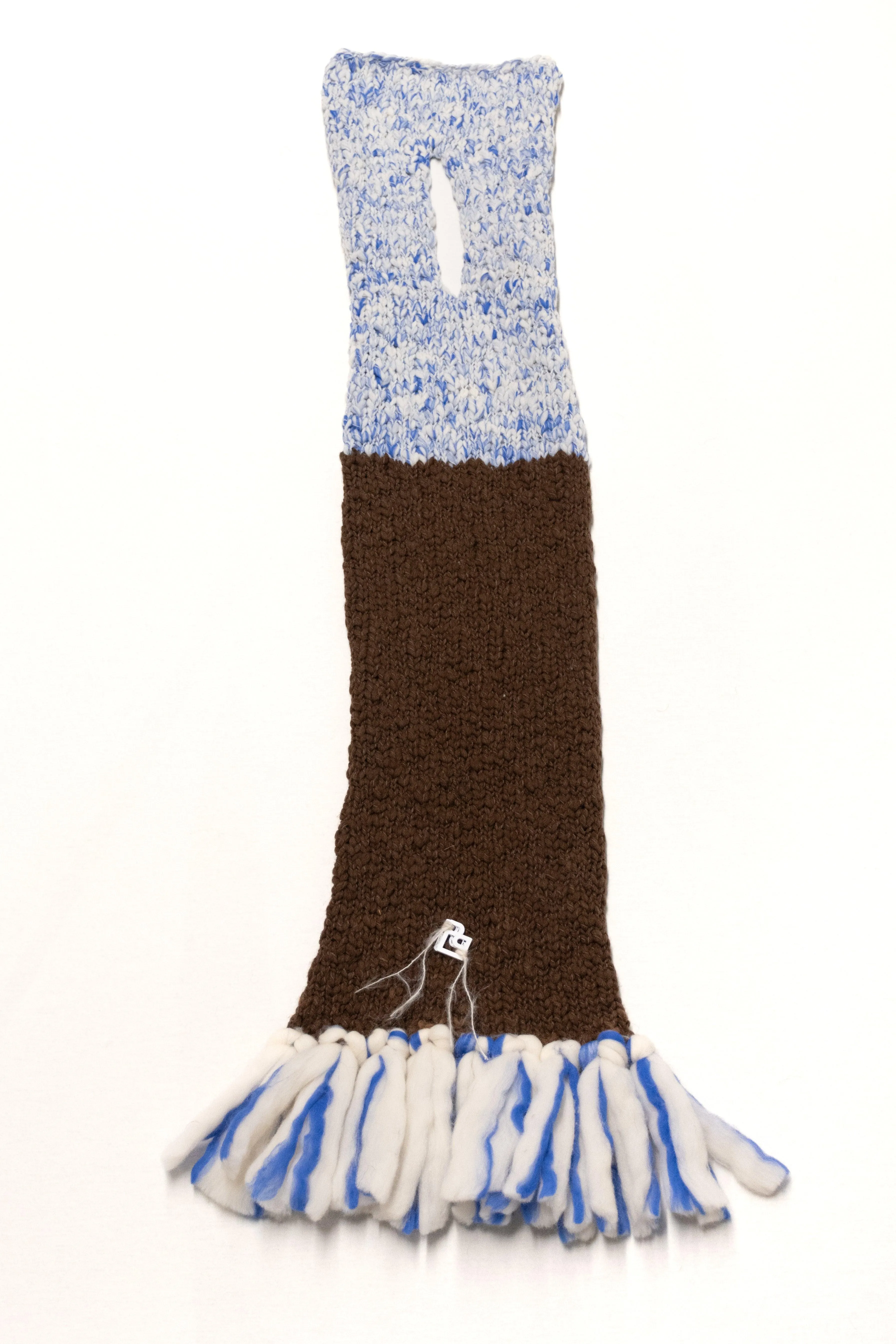 LE BLOCK SCARF CREAM ELECTRIC BLUE CHOCOLATE