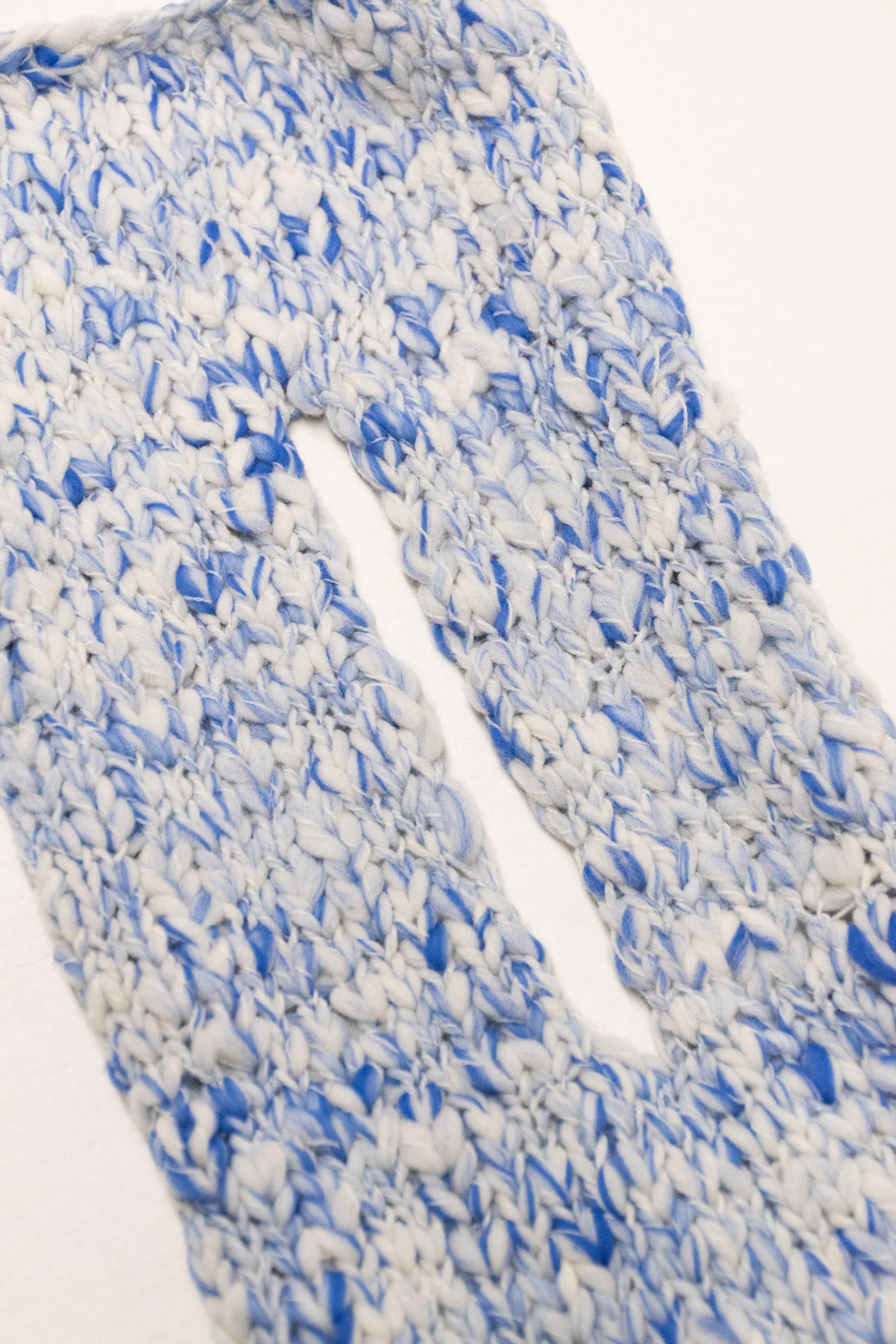 LE BLOCK SCARF CREAM ELECTRIC BLUE CHOCOLATE