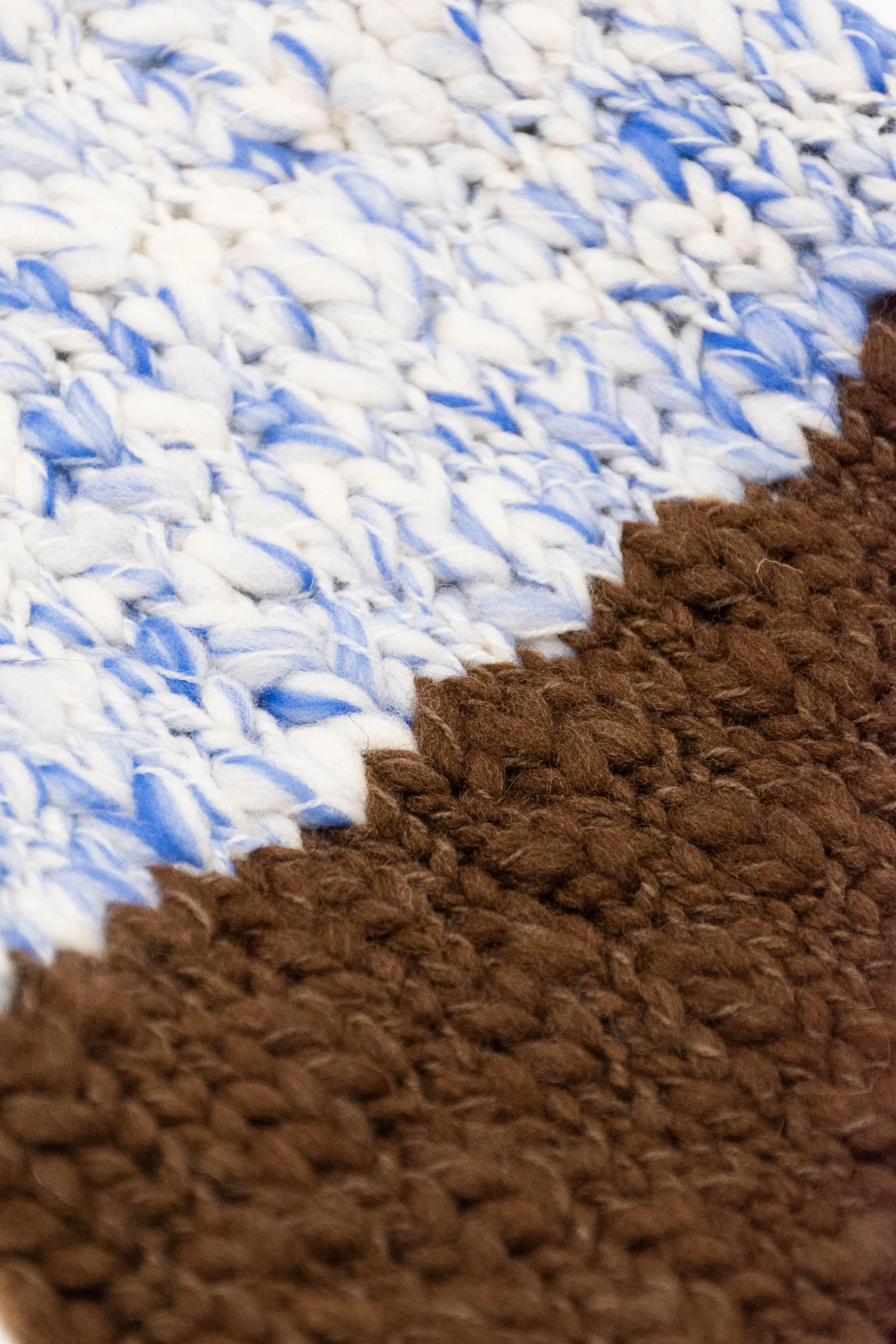 LE BLOCK SCARF CREAM ELECTRIC BLUE CHOCOLATE