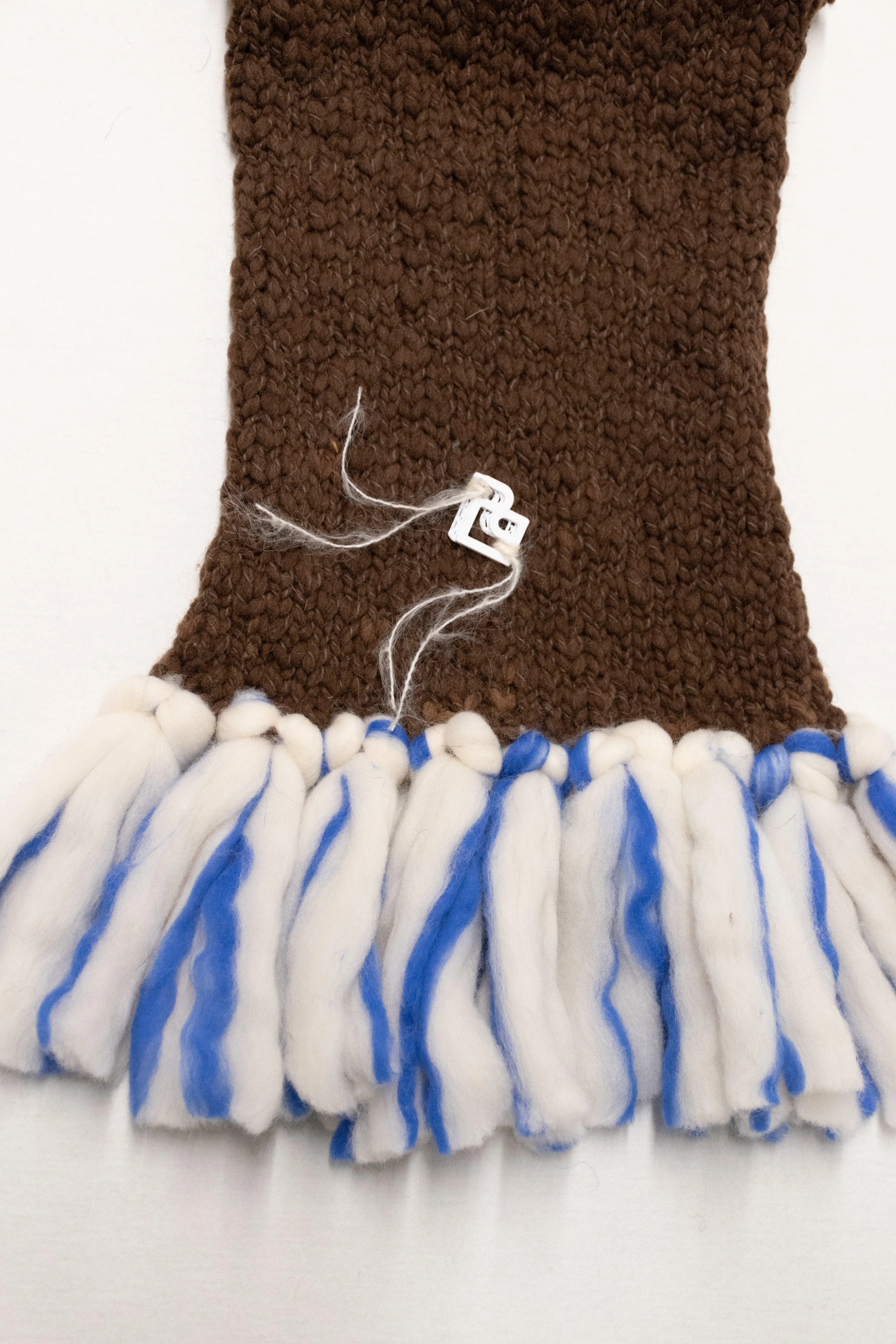 LE BLOCK SCARF CREAM ELECTRIC BLUE CHOCOLATE