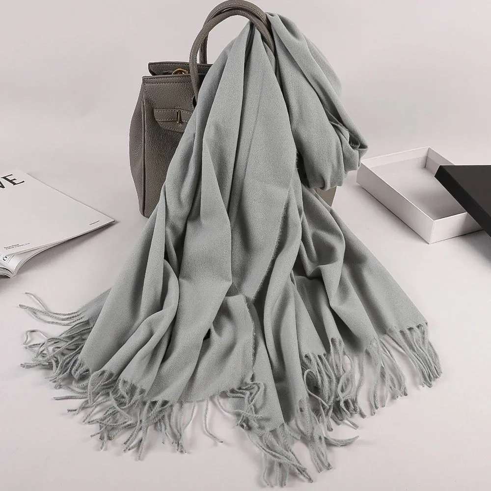 Luxury Brand Winter Soft Warm Cashmere Scarf for Women Wool Scarves Autumn Poncho Men's Womens Pashmina Female Foulard Bufanda