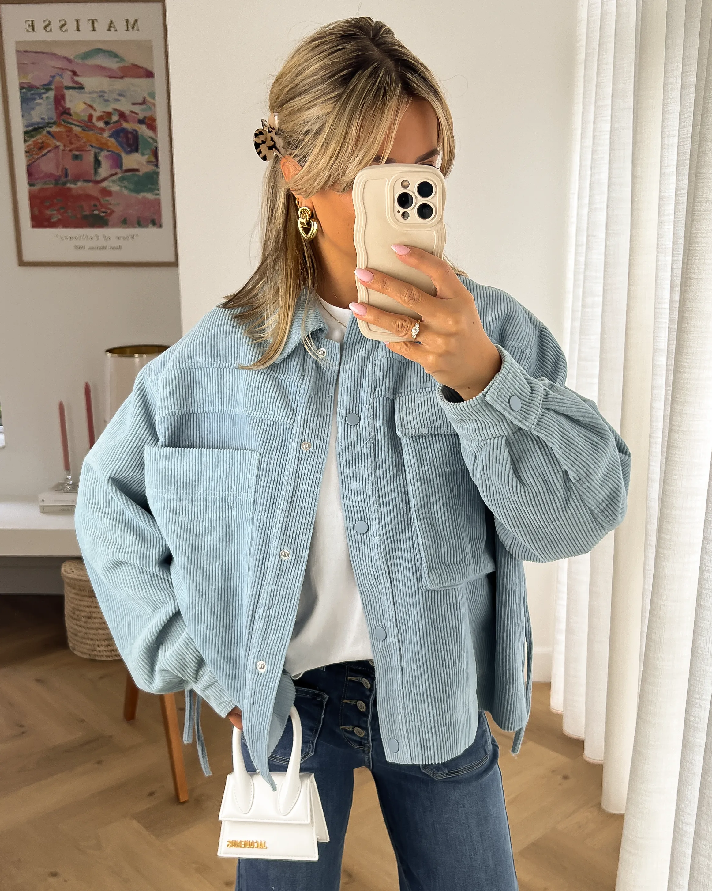 NAOMI - Corduroy Jacket in Petrol Blue