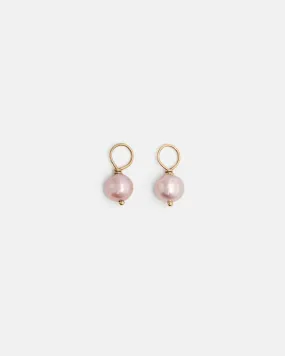 Pom-pom Pendants for Hoops in Gold with Freshwater Pink Pearls