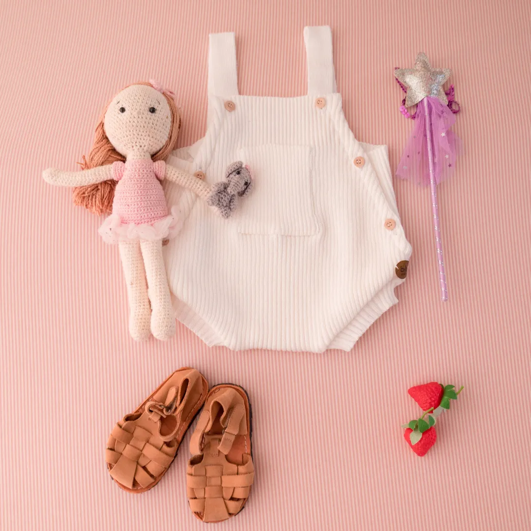 Romper em Tricot Canelado Milk -  Bebê e Infantil