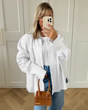 SALE - PARKER Oversized Blouse in White