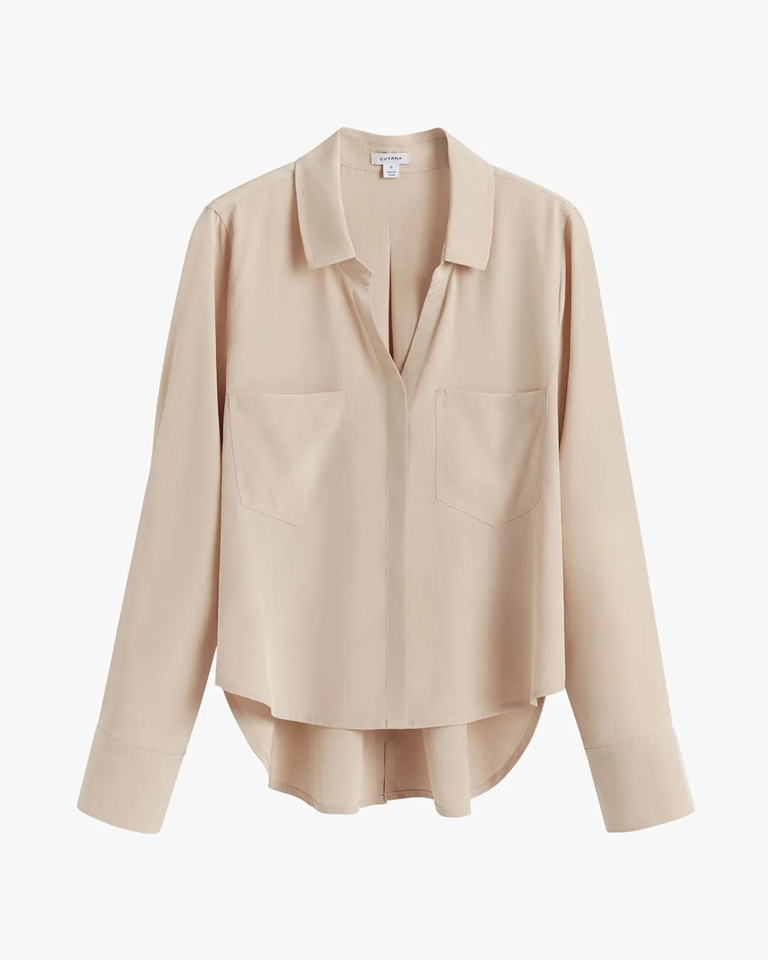 Silk Pocket Front Cropped Shirt