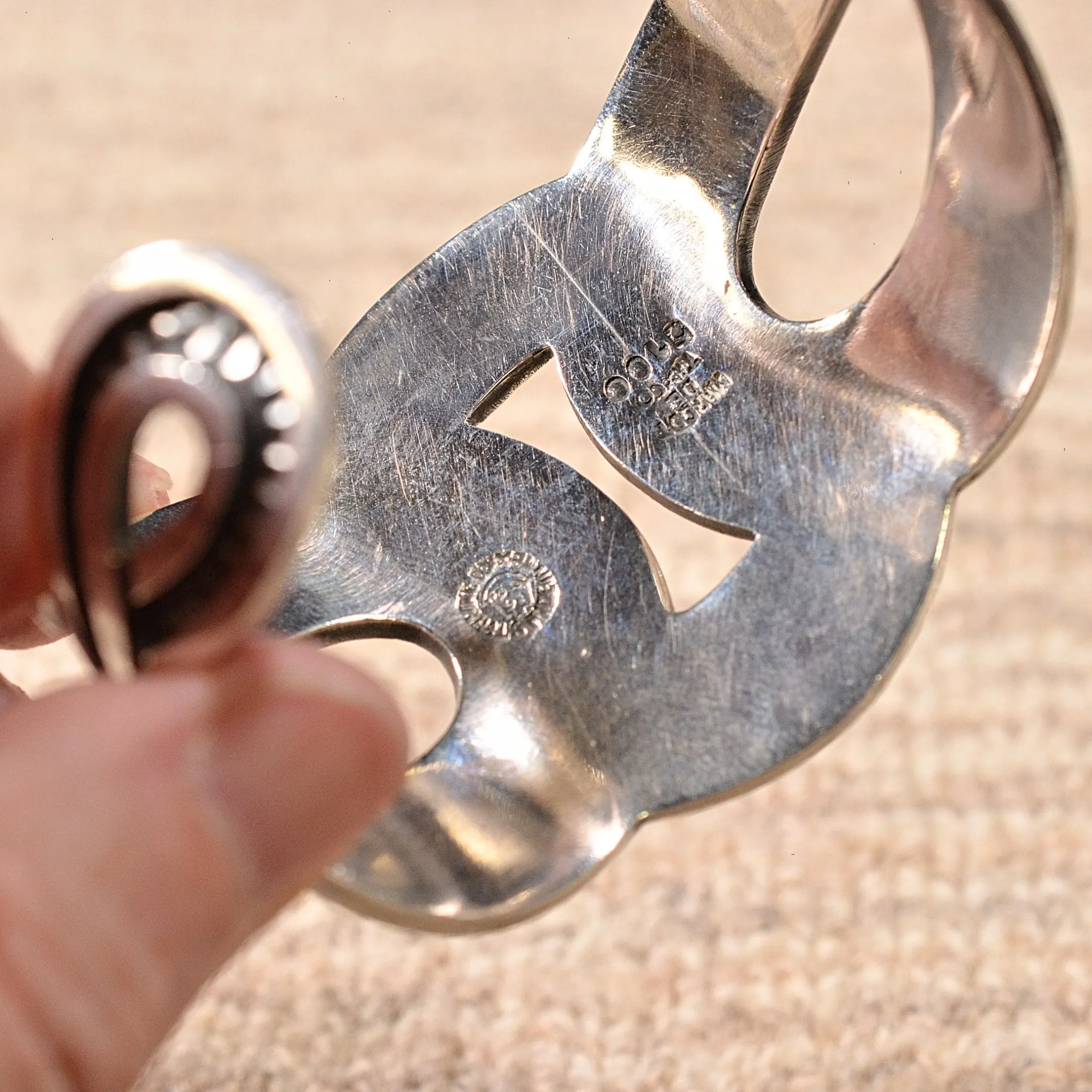 SOLD Vintage Margot De Taxco 'Figure Eight' Sterling Silver Mid Century Modernist Bracelet