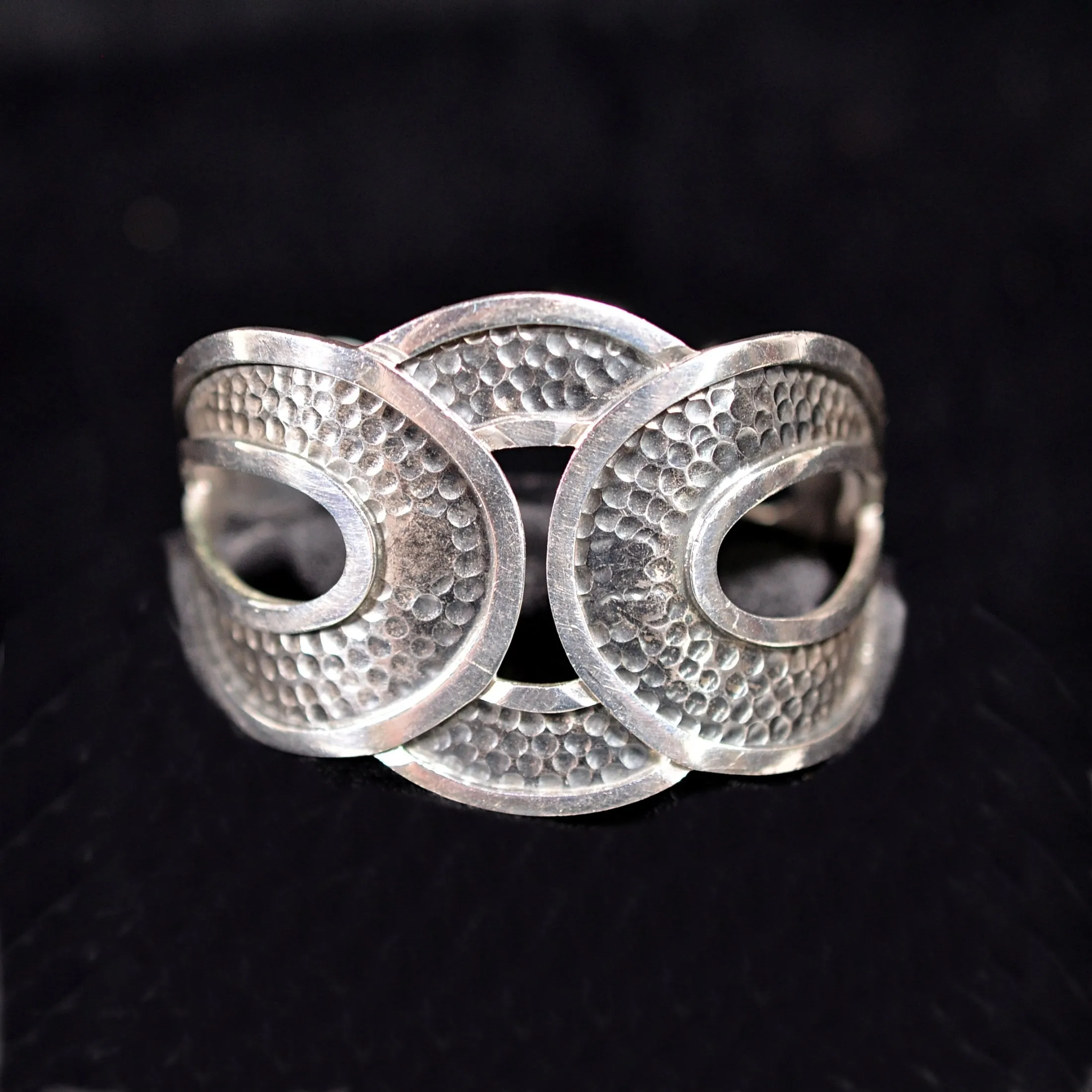 SOLD Vintage Margot De Taxco 'Figure Eight' Sterling Silver Mid Century Modernist Bracelet