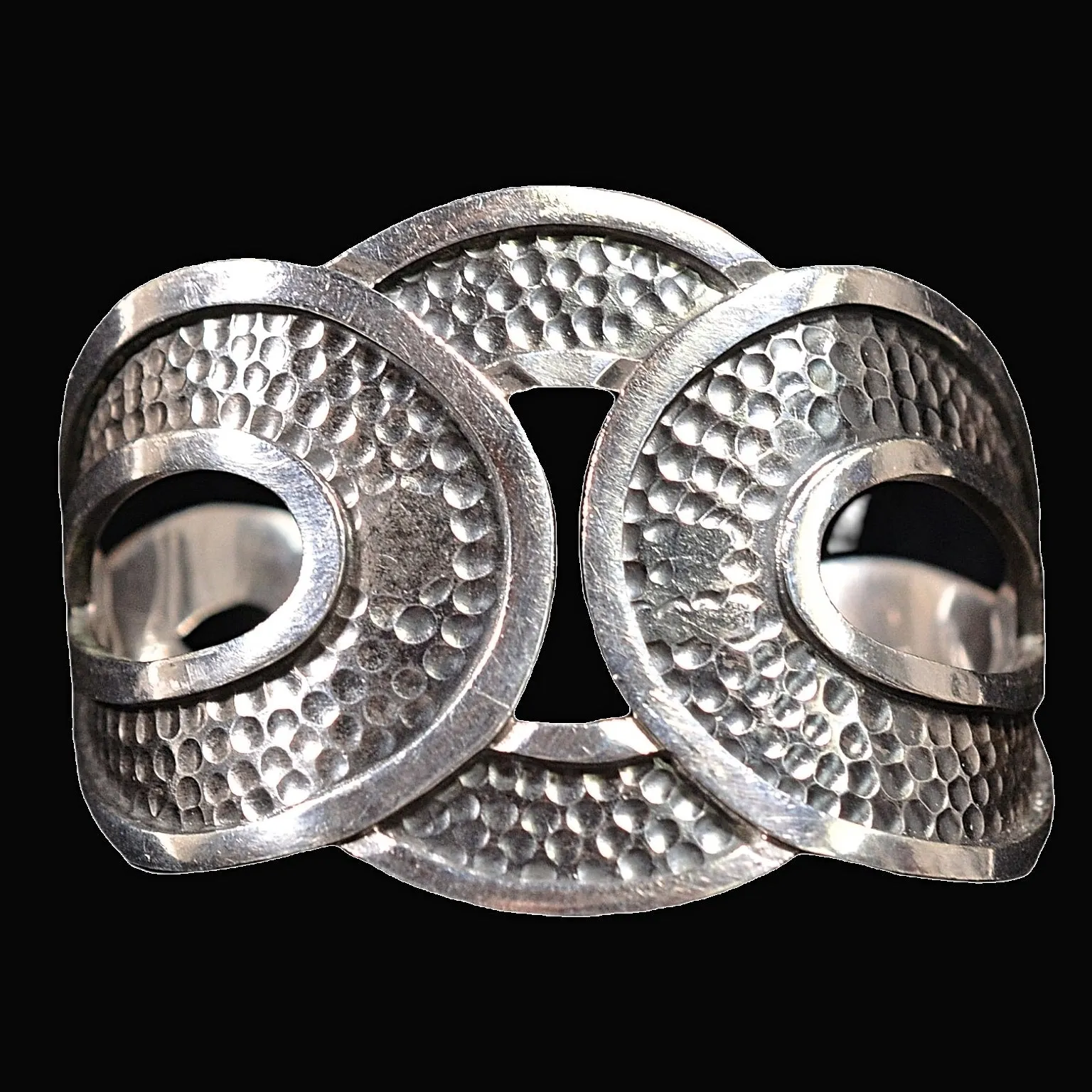 SOLD Vintage Margot De Taxco 'Figure Eight' Sterling Silver Mid Century Modernist Bracelet