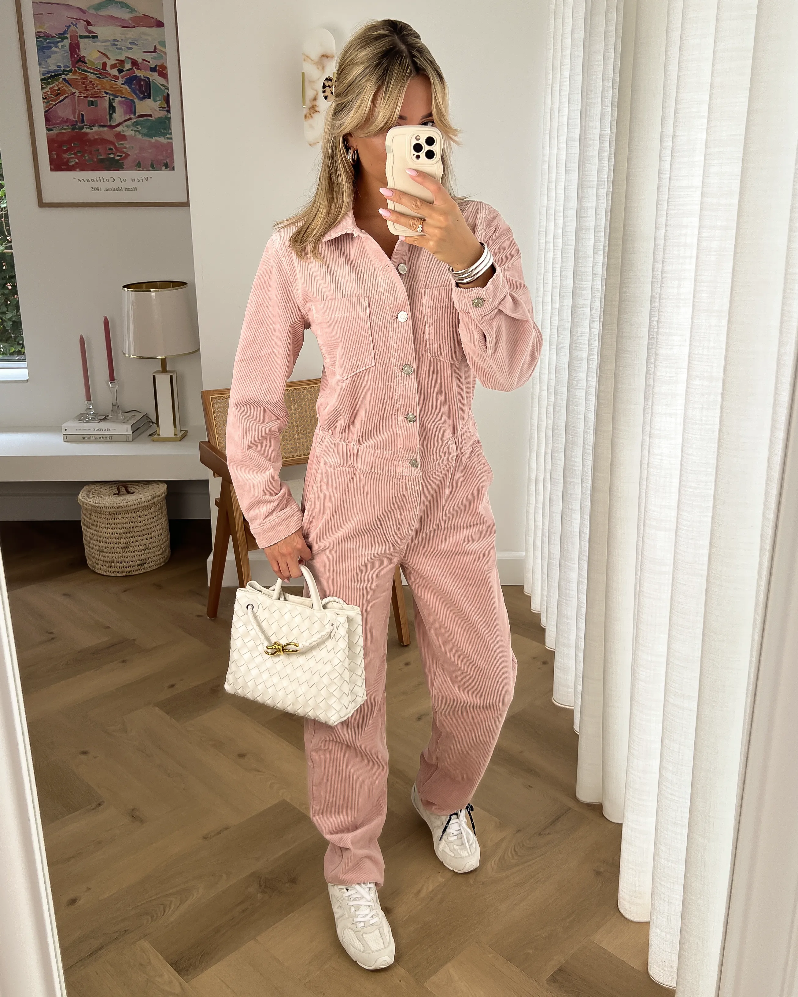 STEVIE - Corduroy Jumpsuit in Dusty Pink