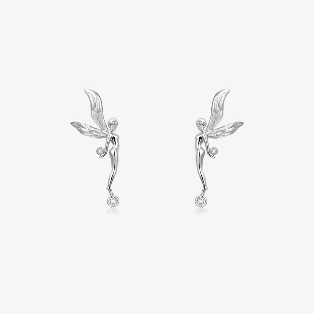 THIALH - DATURA • ASTRA - Diamond and 18K White Gold Earring (M Size)