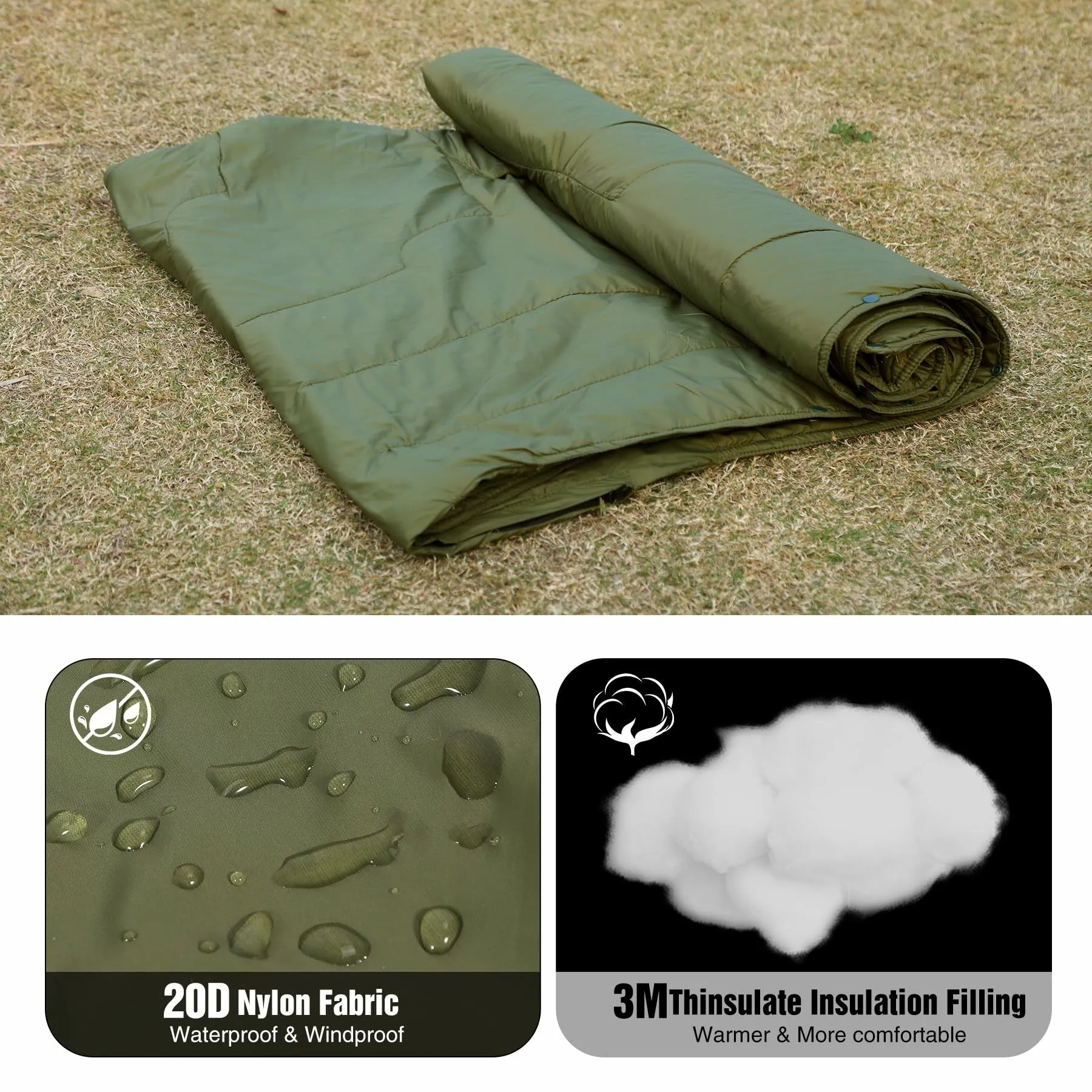 Wearable Waterproof Camping Blanket with Hood