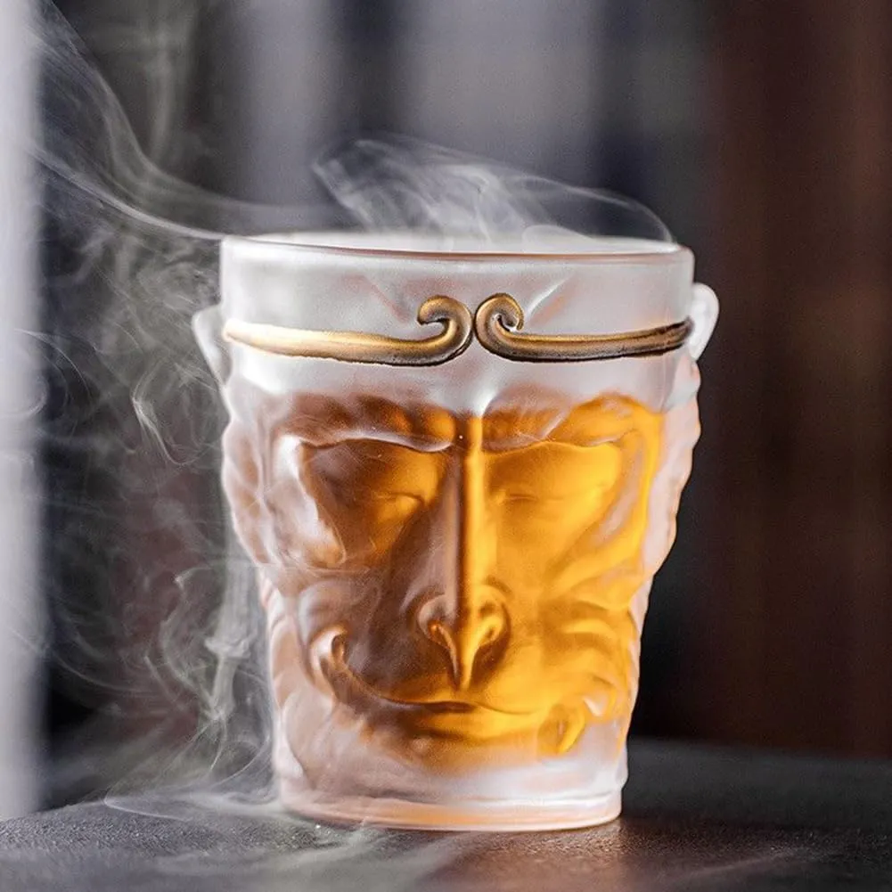 Wukong Glass Cup, 110ml Wukong Game Glass Cup, Wukong Merchandise, Monkey King Clear Cup Sun Wukong Cup, Novelty Journey To The West Wukong Mug Gifts For Men