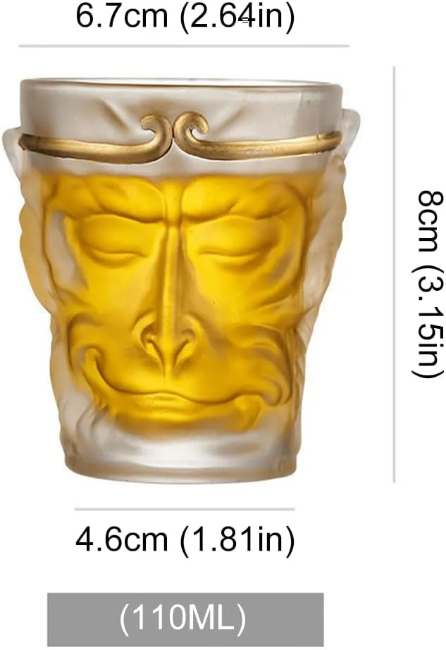 Wukong Glass Cup, 110ml Wukong Game Glass Cup, Wukong Merchandise, Monkey King Clear Cup Sun Wukong Cup, Novelty Journey To The West Wukong Mug Gifts For Men