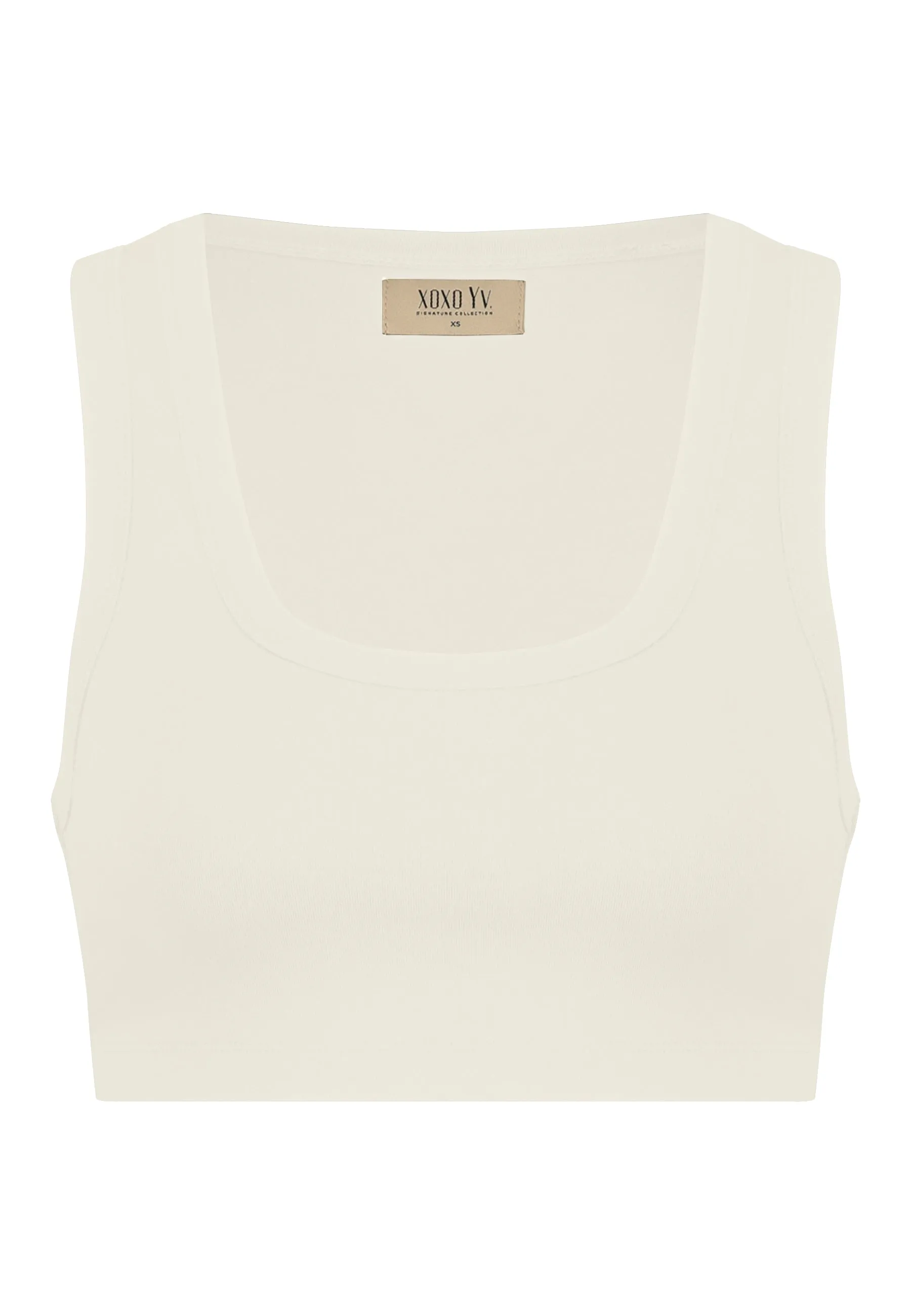 XOXO Yv. - Soft Skin Crop Top in Ecru